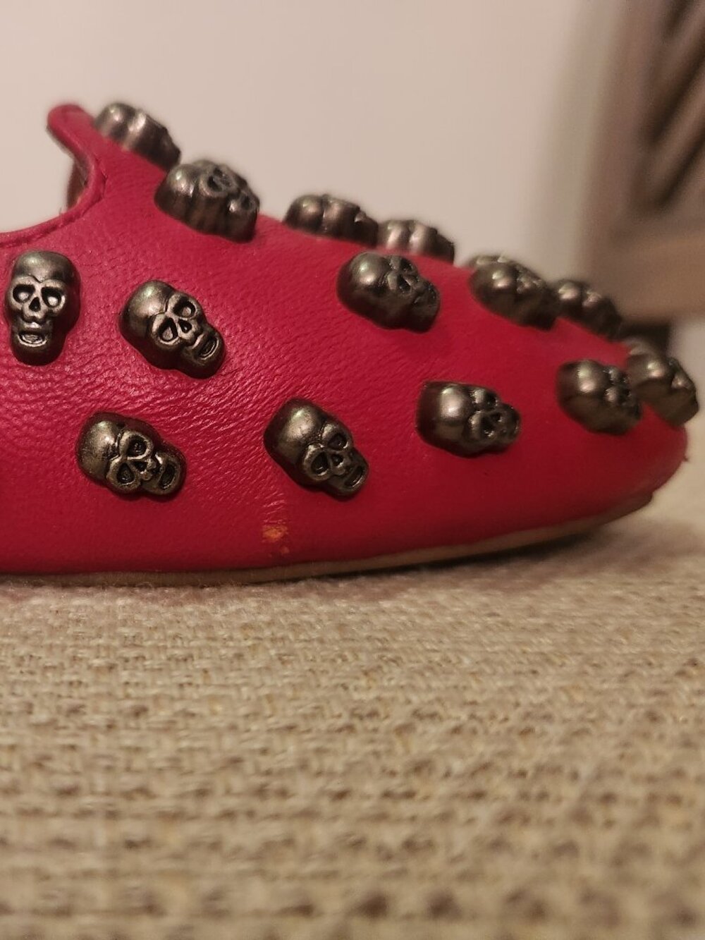 Jeffrey Campbell Red Skulltini Flats - Women's Size 7 - Picture 7 of 7